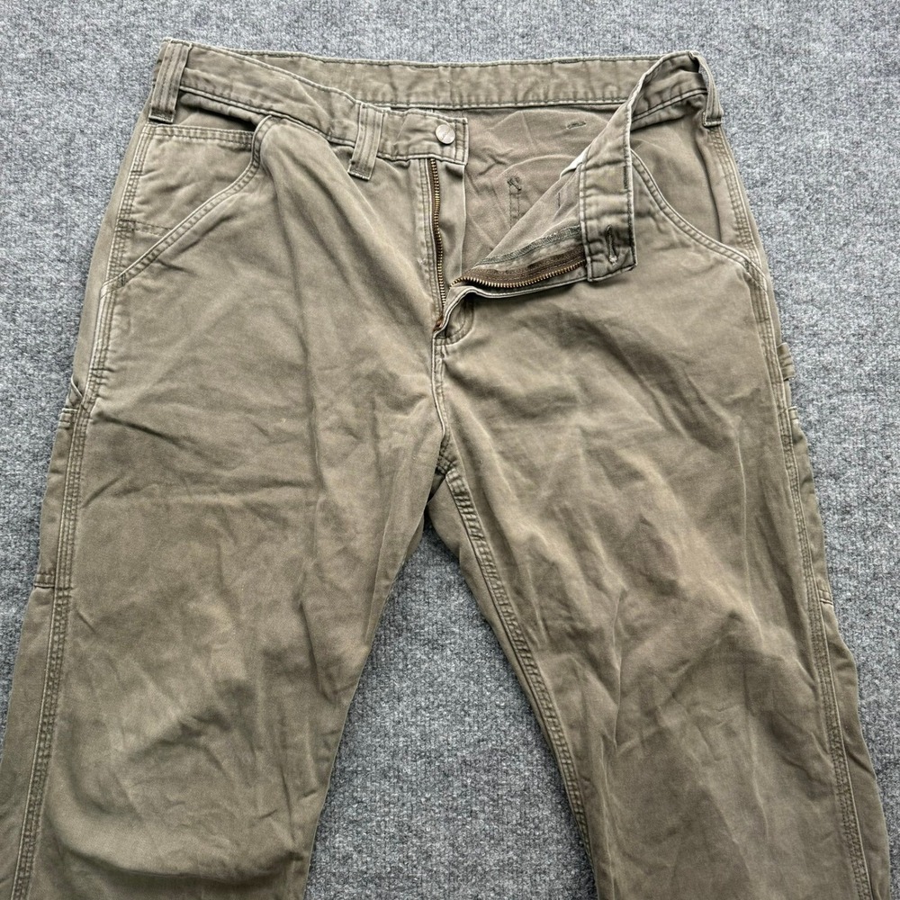 Carhartt Work Pants Men's Size 36x30 Brown Relaxed Fit Canvas Durable Utility